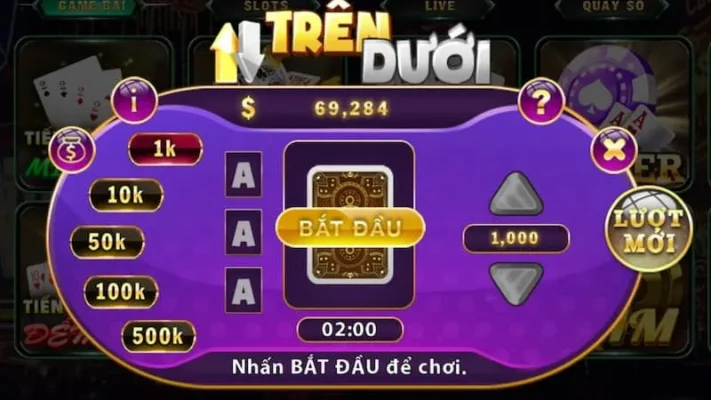 Mini game Hitclub Trên dưới